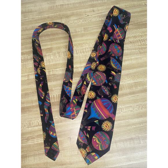 Vintage Hot Air Balloon Cotton Tie, Tie One On New Mexico Balloon Fiesta - Picture 1 of 7